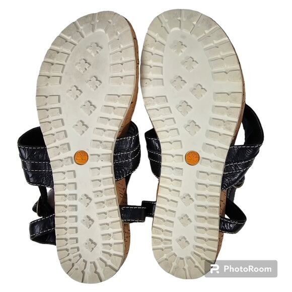Timberland Estla #11675 Black Leather and Cork Thong Sandals Women's 7.5…2 - Picture 9 of 9